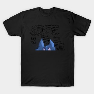 peekaboo cat with graffiti - Blue cartoon funny cat playing peek a boo T-Shirt